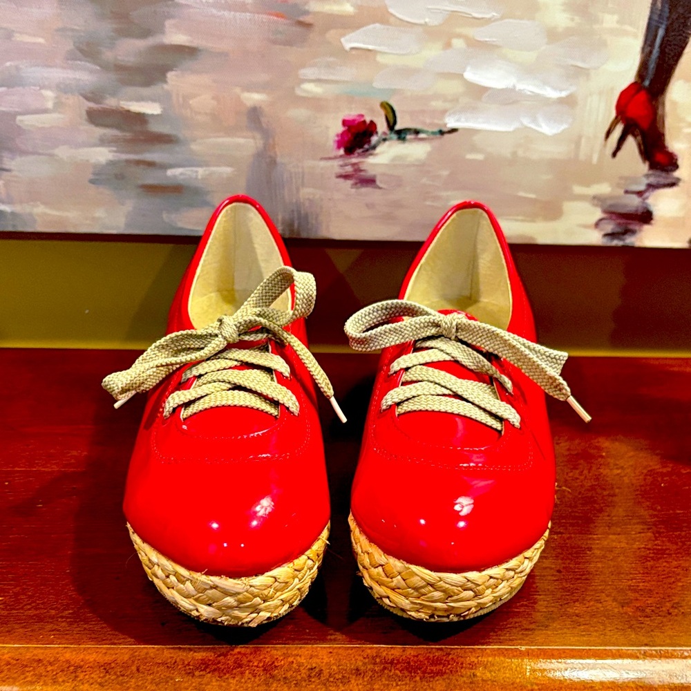 Red Espadrille Women's Shoes of Rosette